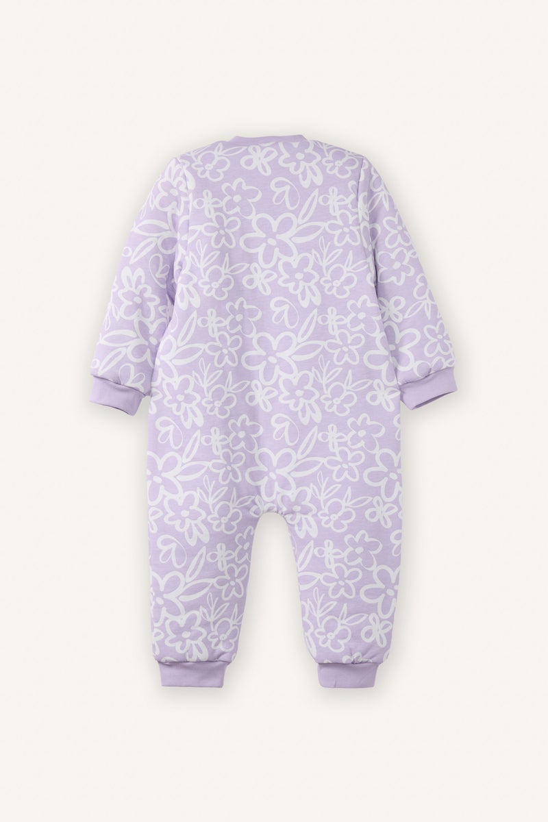DeFacto Purple BabyGirl Baby Girl 1.6 Tog Fiber Patterned Jumpsuit Casual - Image 3